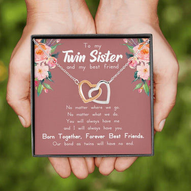 Twin Sister Interlocking Hearts Necklace - Love You This Much